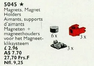 LEGO Service Packs 5045 Magnets, Magnet Holders set