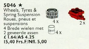 LEGO Service Packs 5046 Wheels, Tyres and Spring Suspension set