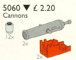LEGO Service Packs 5060 2 Pirate Cannons and 12 Cannon Balls set