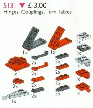 LEGO Service Packs 5131 Hinges, Couplings, Turntables set