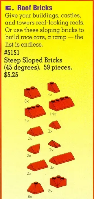 LEGO Service Packs 5151 Roof Bricks Steep 45 Degrees Red set