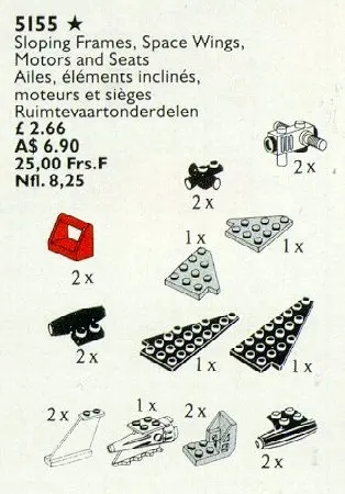 LEGO Service Packs 5155 Sloping Frames, Space Wings, Motors and Seats set