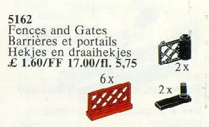 LEGO Service Packs 5162 6 Fences and 2 Gates set
