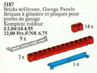 LEGO Service Packs 5187 Bricks with Groove, Garage Panels set