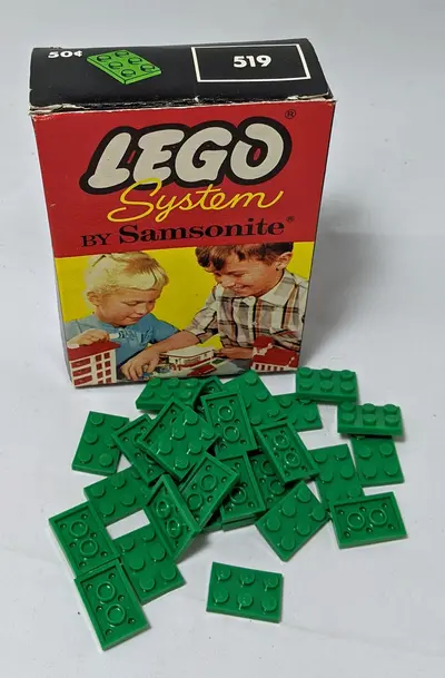 LEGO Samsonite 519 2 X 3 Plate (Flat Roof Bricks with 6 Studs) set