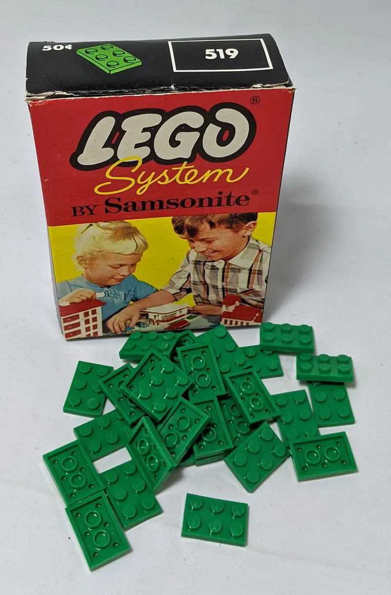 LEGO Samsonite 519 2 X 3 Plate (Flat Roof Bricks with 6 Studs) set