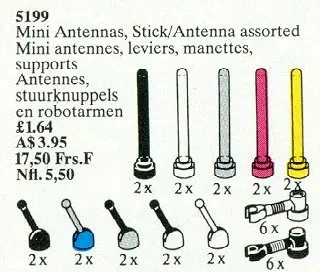 LEGO Service Packs 5199 Mini Antennas, Assorted Sticks and Antennas set
