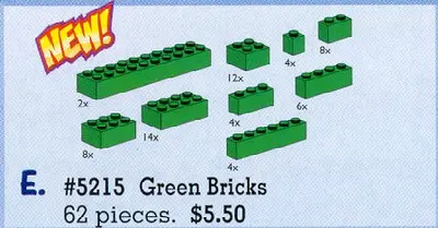LEGO Service Packs 5215 Green Bricks Assorted set