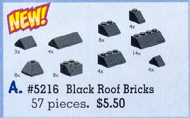 LEGO Service Packs 5216 Black Roof Bricks Assorted set
