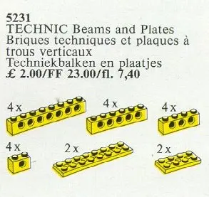 LEGO Service Packs 5231 20 Technic Beams and Plates Yellow set