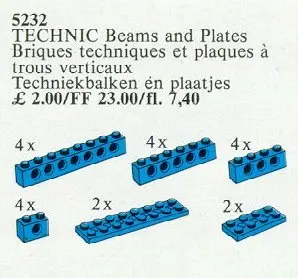 LEGO Service Packs 5232 20 Technic Beams and Plates Blue set