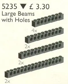 LEGO Service Packs 5235 10 Large Technic Beams Black set