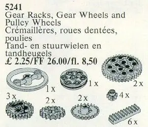 LEGO Service Packs 5241 Gear Rack and Wheels, Wedge-Belt and Crown Wheels set