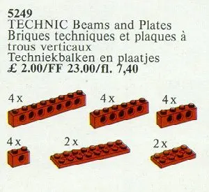 LEGO Service Packs 5249 20 Technic Beams and Plates Red set