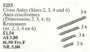 LEGO Service Packs 5253 Cross Axles Sizes 2, 3, 4 and 6 set