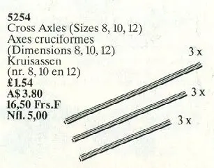 LEGO Service Packs 5254 Cross Axles Sizes 8, 10 and 12 set