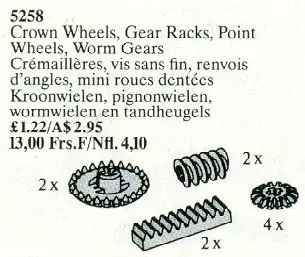LEGO Service Packs 5258 Crown Wheels, Gear Racks, Point Wheels, Worm Gears set