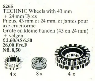 LEGO Service Packs 5265 Wheels with 43 and 24 mm Tyres set