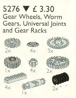 LEGO Service Packs 5276 Gear Wheels, Worm Gears and Racks, Universal Joints set