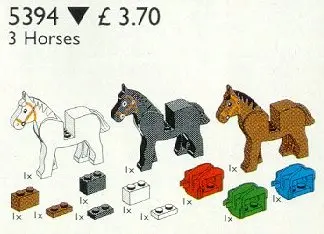 LEGO Service Packs 5394 3 Horses and Saddles set