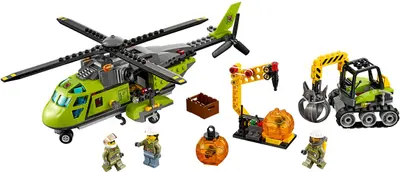 LEGO City 60123 Volcano Supply Helicopter set