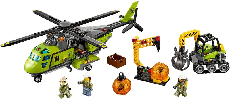 LEGO City 60123 Volcano Supply Helicopter set