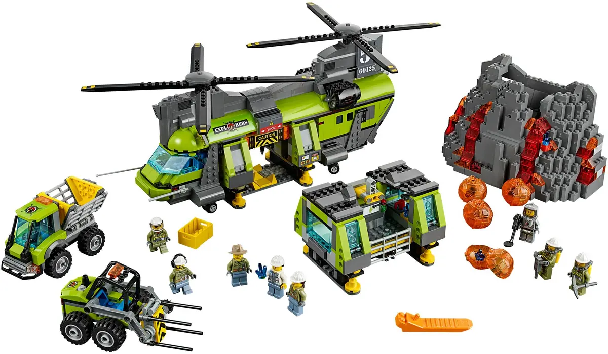 LEGO City 60125 Volcano Heavy-Lift Helicopter set