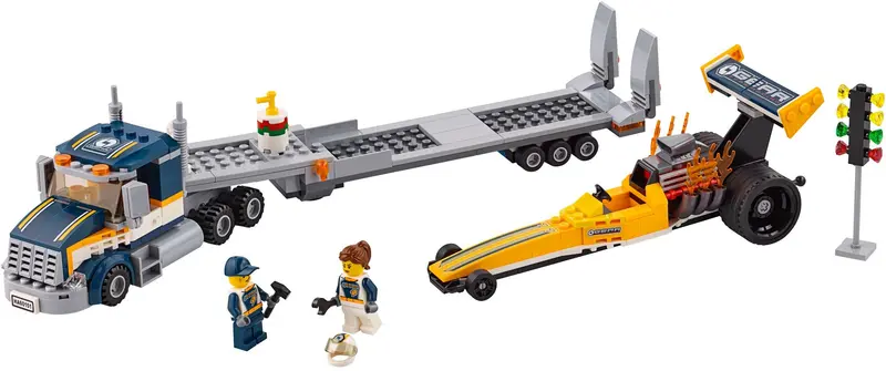 LEGO City 60151 Dragster Transporter set