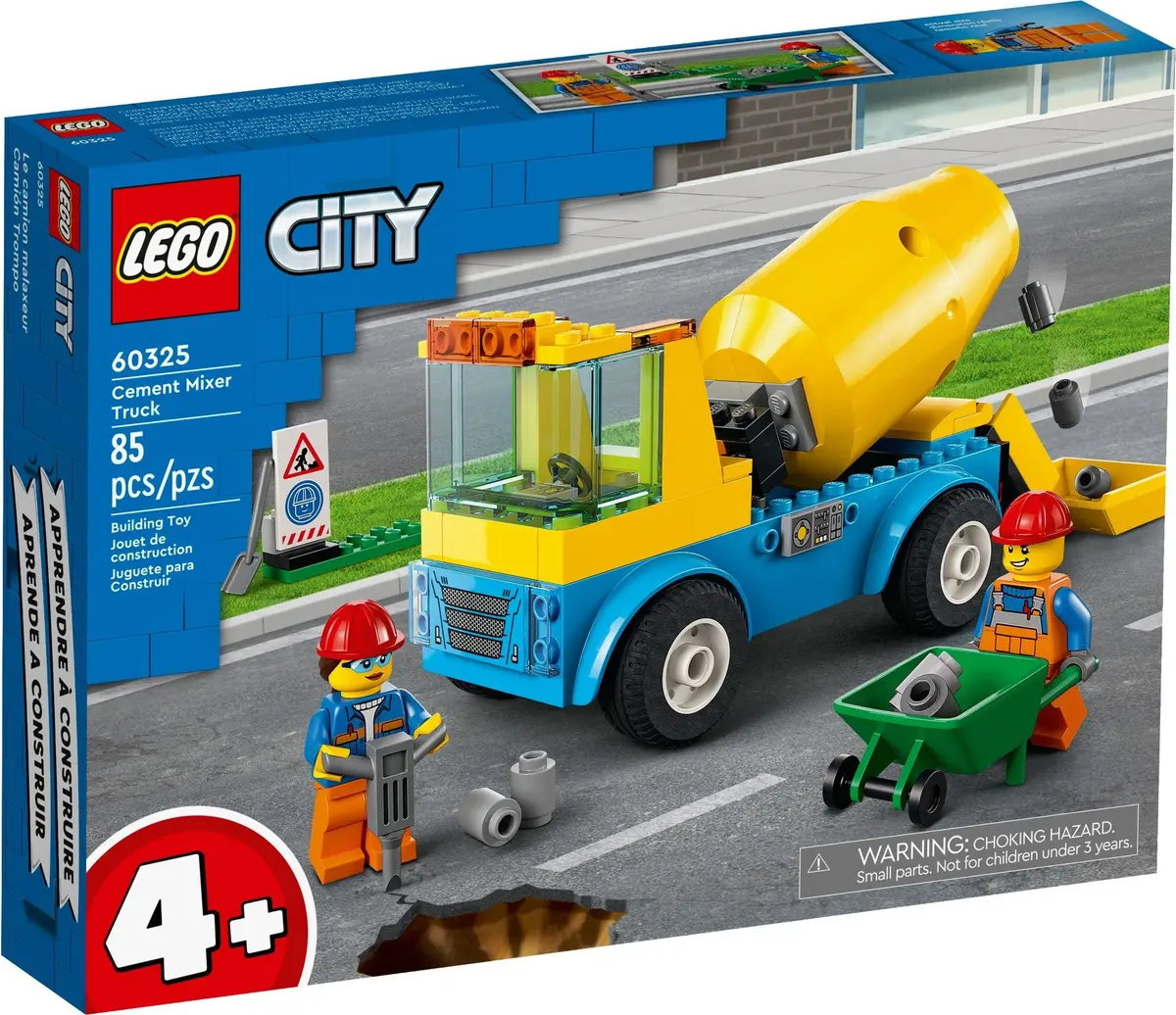 LEGO City 60325 Cement Mixer Truck set, image 2