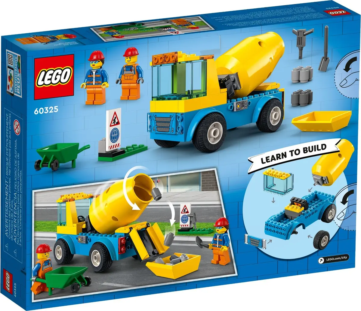 LEGO City 60325 Cement Mixer Truck set, image 6