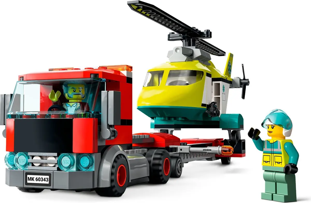 LEGO City 60343 Rescue Helicopter Transporter set, image 4