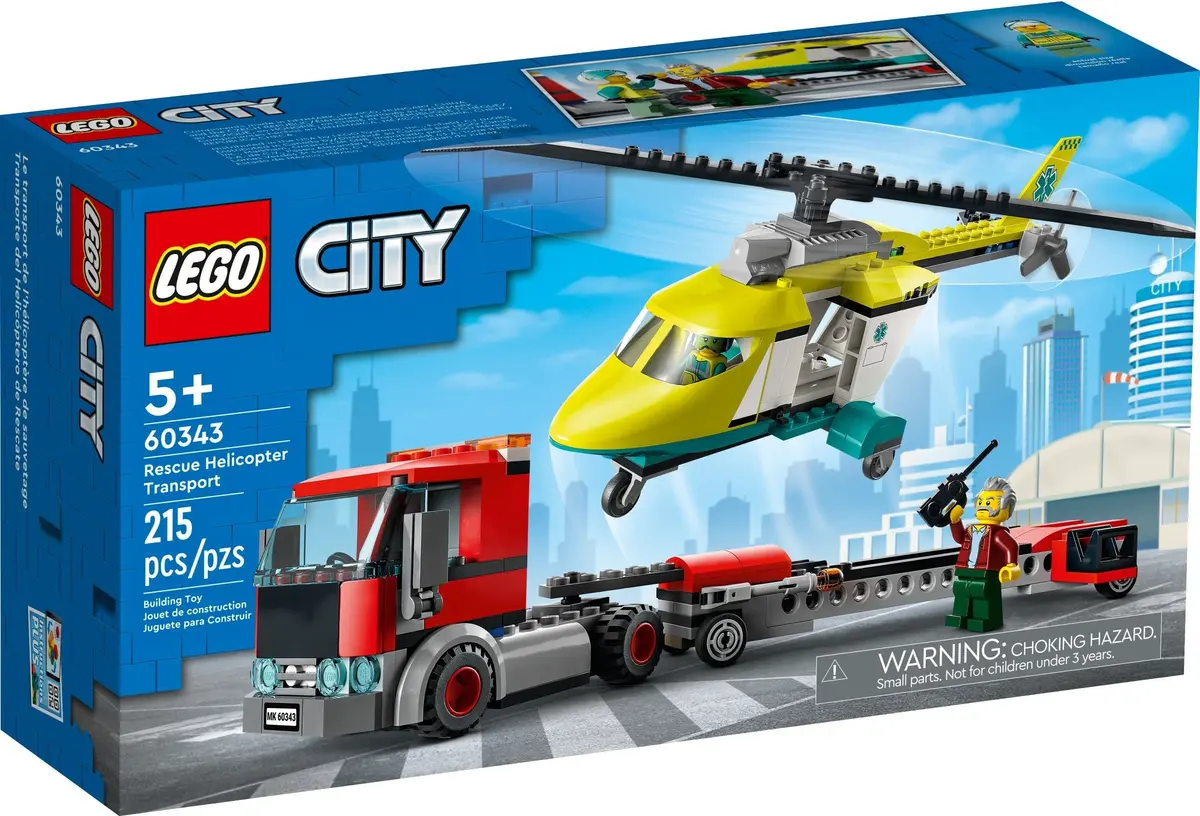 LEGO City 60343 Rescue Helicopter Transporter set, image 2