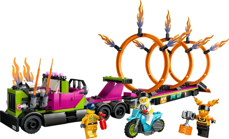 LEGO City 60357 Stunt Truck & Ring of Fire Challenge set