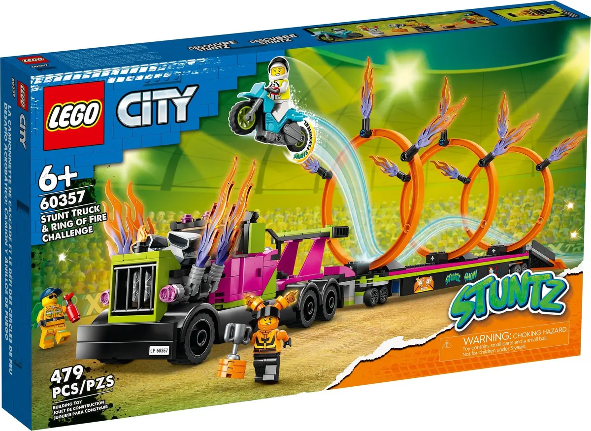 LEGO City 60357 Stunt Truck & Ring of Fire Challenge set, image 2