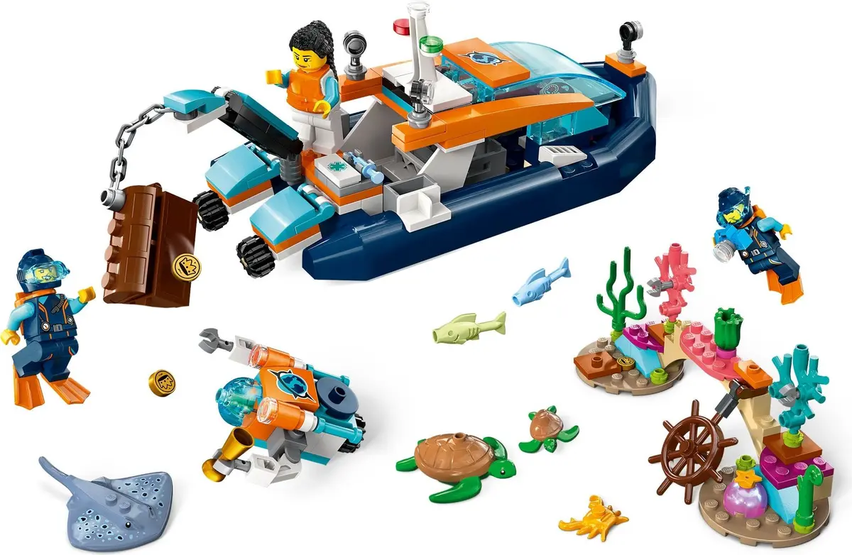 LEGO City 60377 Explorer Diving Boat set, image 3