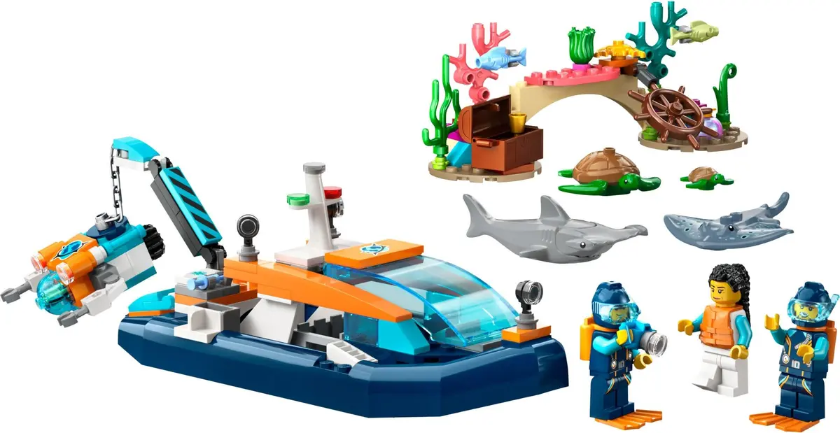 LEGO City 60377 Explorer Diving Boat set
