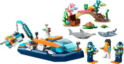 LEGO City 60377 Explorer Diving Boat set