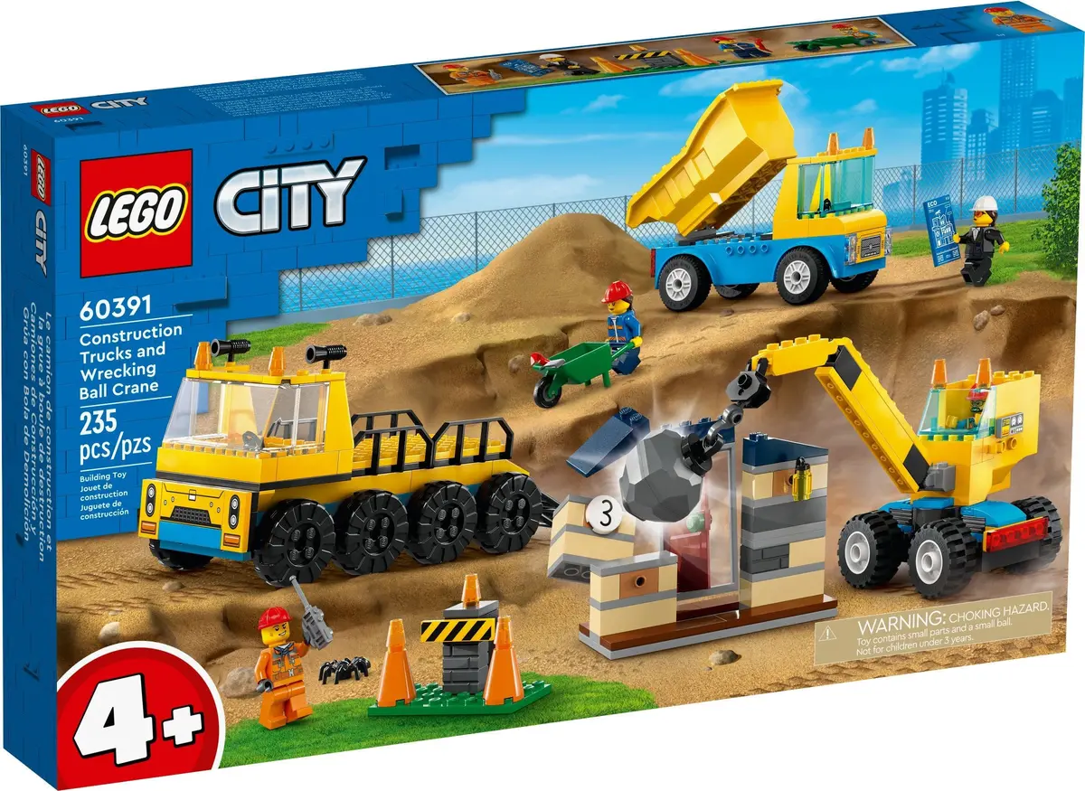 LEGO City 60391 Construction Trucks and Wrecking Ball Crane set, image 2
