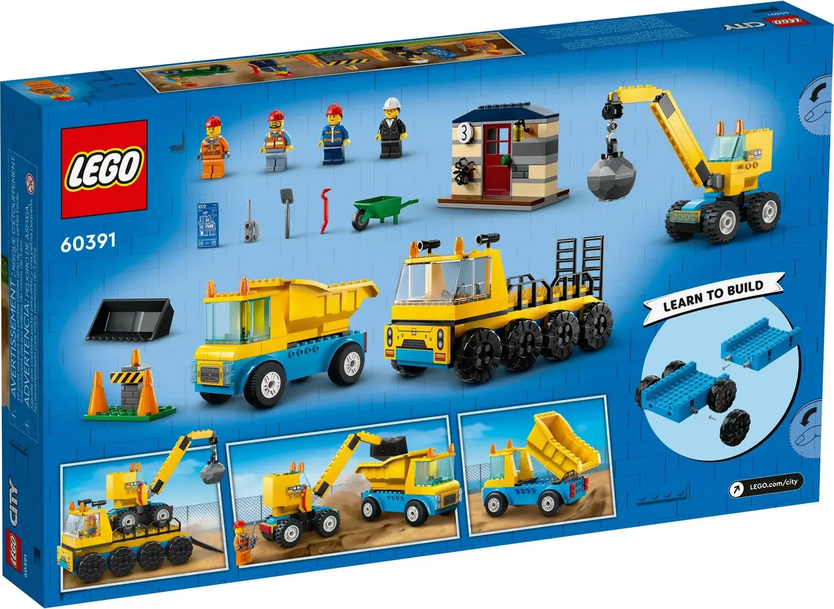 LEGO City 60391 Construction Trucks and Wrecking Ball Crane set, image 6
