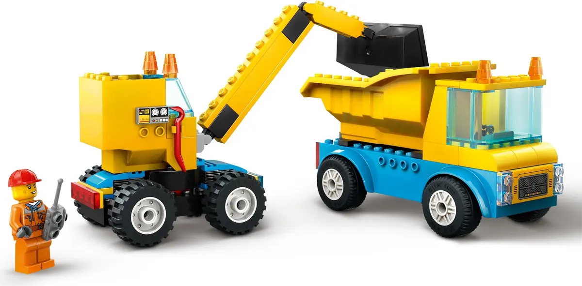 LEGO City 60391 Construction Trucks and Wrecking Ball Crane set, image 3