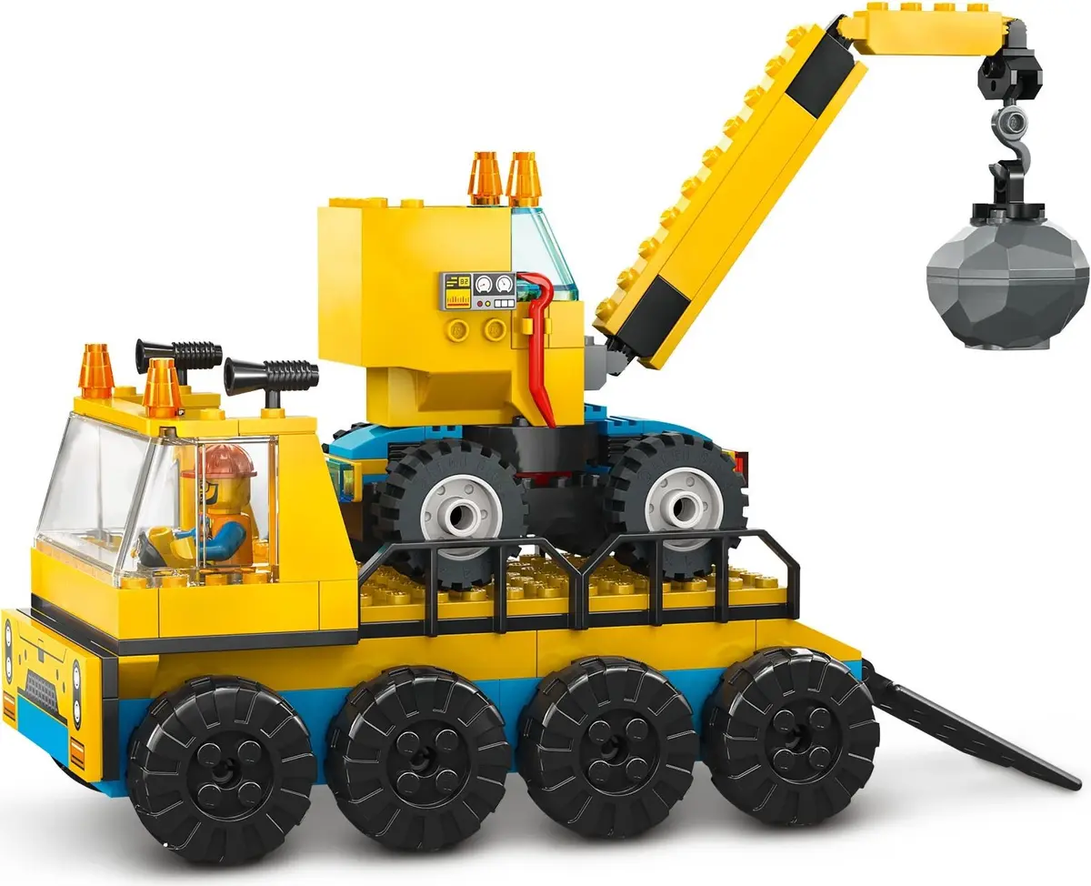 LEGO City 60391 Construction Trucks and Wrecking Ball Crane set, image 4