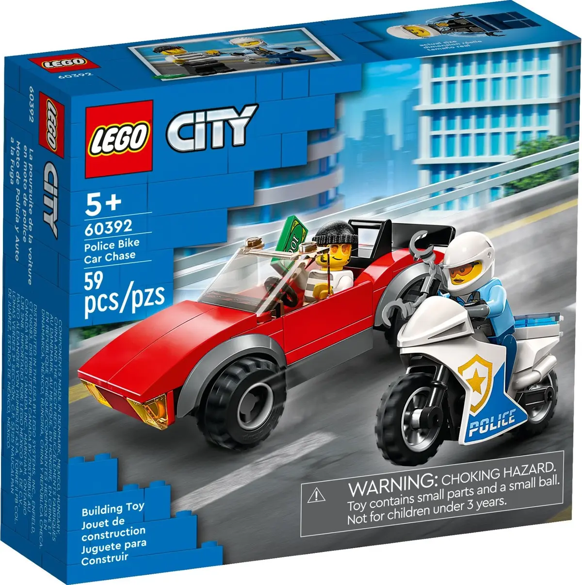 LEGO City 60392 Police Bike Car Chase set, image 2