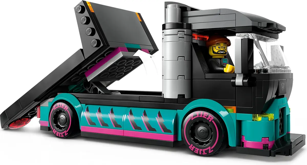 LEGO City 60406 Race Car and Car Carrier Truck set, image 7