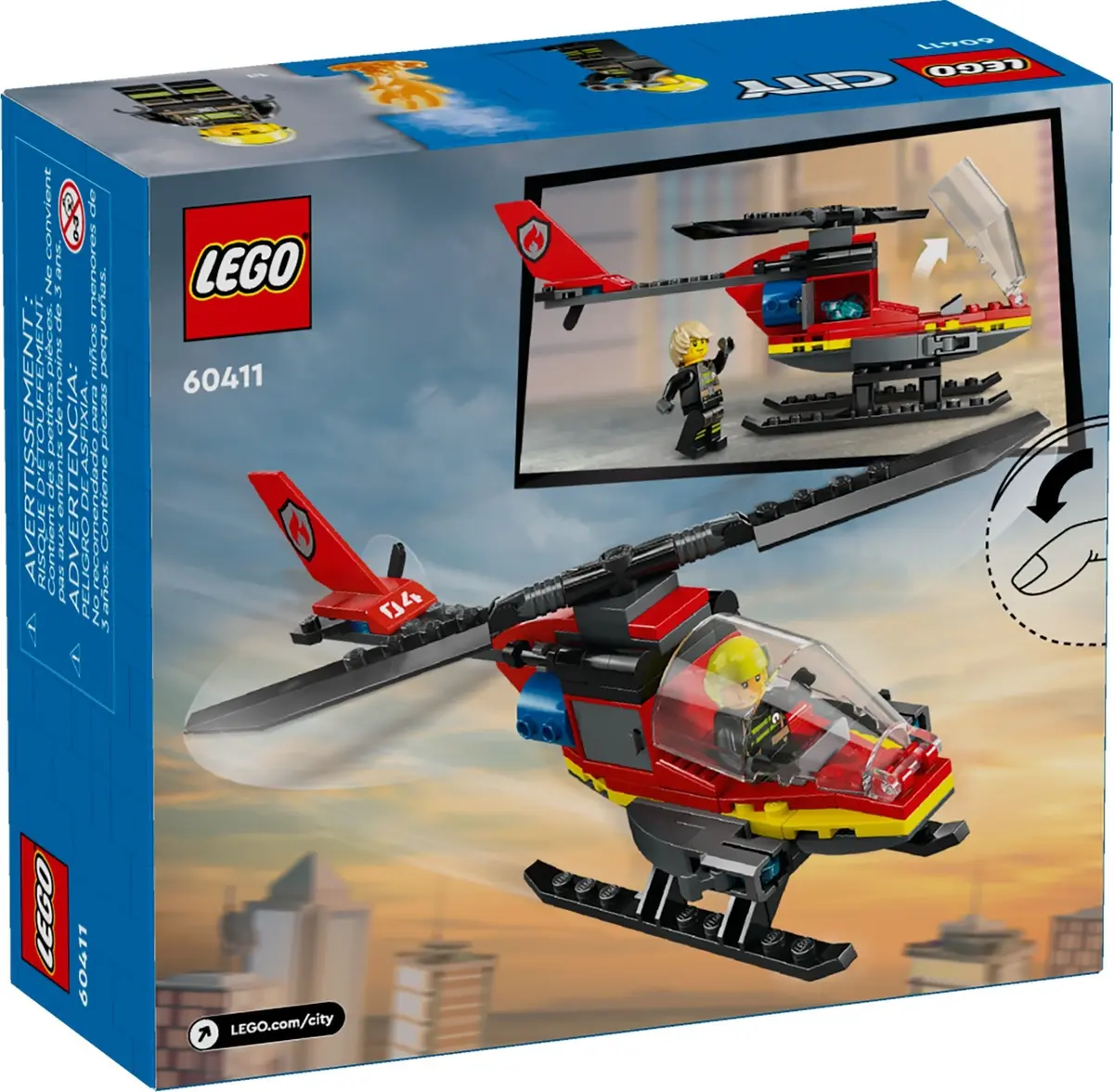 LEGO City 60411 Fire Rescue Helicopter set, image 6