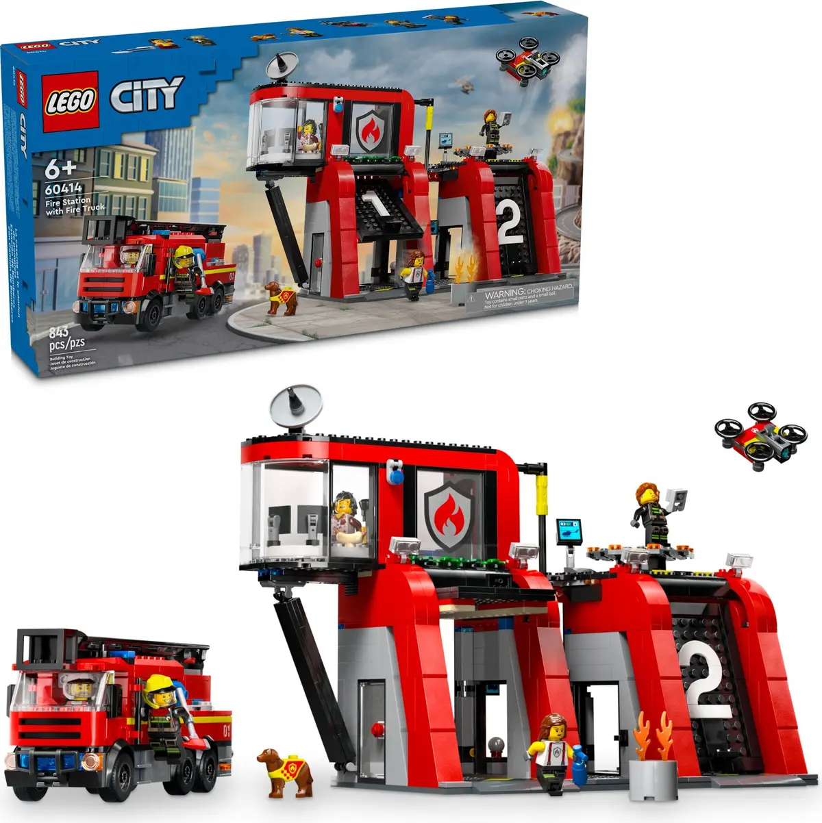 LEGO City 60414 Fire Station with Fire Truck set, image 2