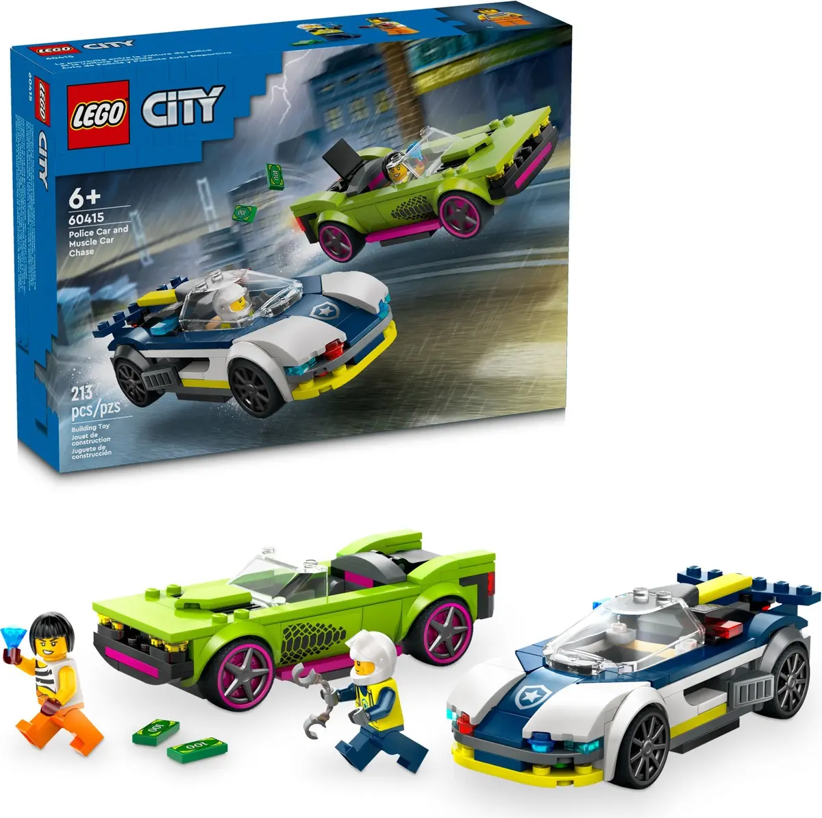 LEGO City 60415 Police Car and Muscle Car Chase set, image 2