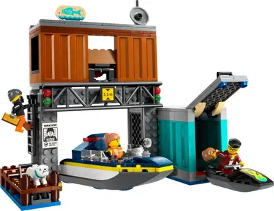 LEGO City 60417 Police Speedboat and Crooks' Hideout set