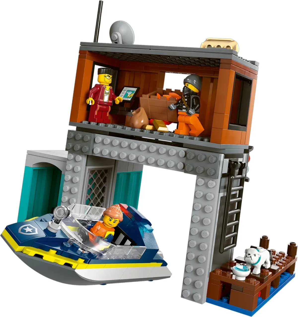 LEGO City 60417 Police Speedboat and Crooks' Hideout set, image 3