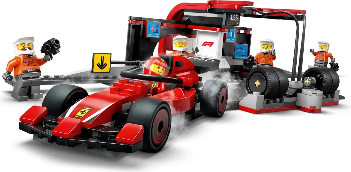 LEGO City 60443 F1 Pit Stop & Pit Crew with Ferrari Car set, image 5