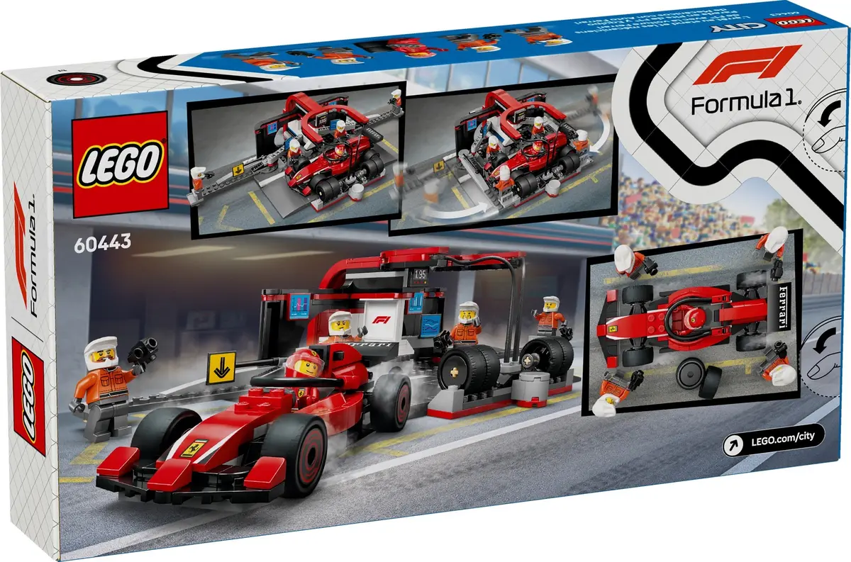 LEGO City 60443 F1 Pit Stop & Pit Crew with Ferrari Car set, image 2